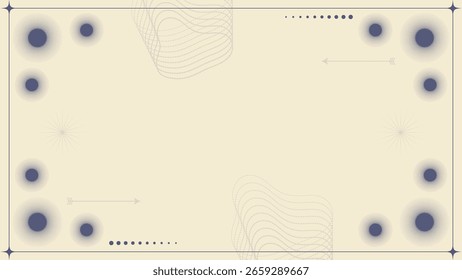 Abstract modern background waves line dots rectangle frame.Vector illustration.