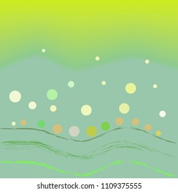 Abstract modern background of wavy line and polka. Fashion graphic ribbon design. Modern stylish abstract texture. Colorful template for prints, textile, wrapping, business, etc. Vector illustration