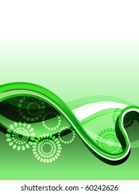 Abstract modern background with wavy stripes and circles