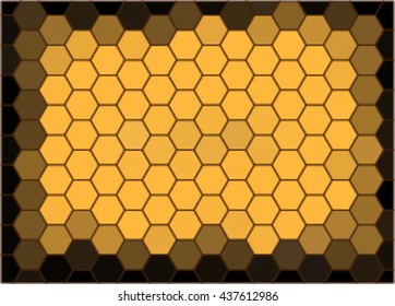 Abstract modern background with yellow and brown polygons. Background with honeycombs