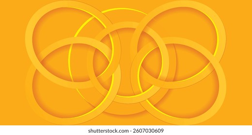 Abstract modern background yellow with circle shadow decoration art