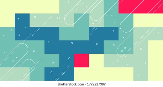 Abstract Modern Backgrund with Memphis Element
