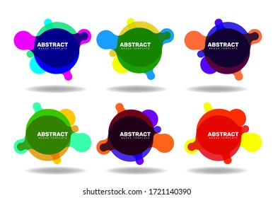 Abstract modern badge template meta-ball style banner, Set of 6, Vector EPS