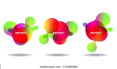 Abstract modern badge template meta-ball style banner, Set of 3, Vector EPS