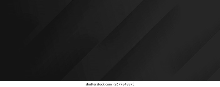 Abstract modern banner background with black diagonal gradient shapes.
