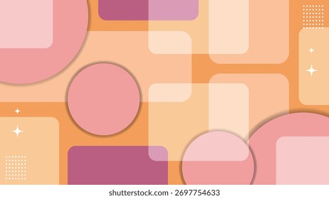 Abstract Modern Banner Background Geometric Pink Orange Shape Overlap. Vector Illustration