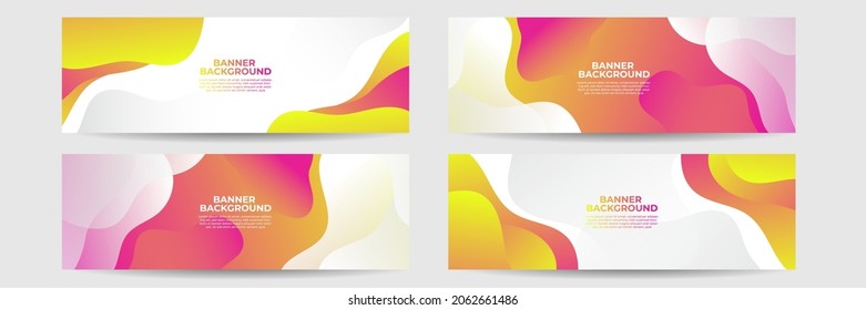 Abstract modern banner background gradient color. Yellow and pink gradient with halftone decoration