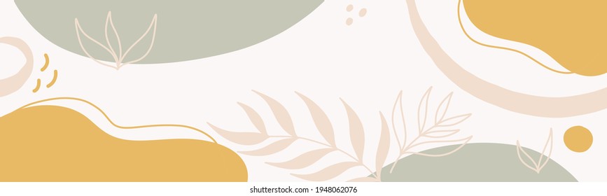 Abstract modern banner .Background with space for text. Floral banner template. 