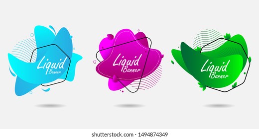 Abstract modern banner. Liquid banner. Liquid template Banner. Vector