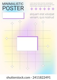 Resumen de plantilla moderna de banner con espacio de copia y elementos de gradiente. Cartel minimalista. Ilustración vectorial.