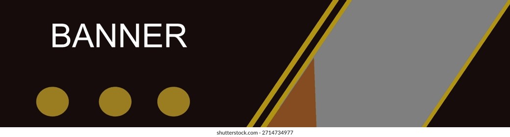 Modelo de banner moderno abstrato com formas geométricas tons de preto e cinza
