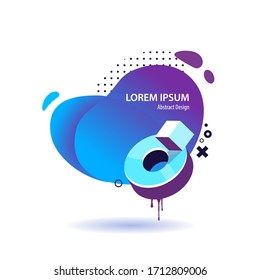 Abstract Modern Banner Vector Art. Liquid gradients with halftone and 3D shapes. Vector illustration.