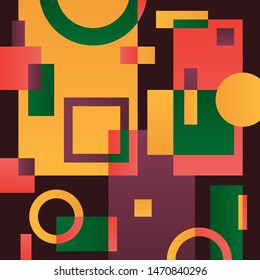 Abstract modern black backdrop with geometric objects. Dynamical colored forms and lines. Futuristic abstract banners with various geometric shapes. Template for logo, flyer, presentation