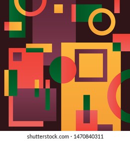 Abstract modern black background with geometric objects. Dynamical colored forms and lines. Futuristic abstract banners with various geometric shapes. Template for logo, flyer, presentation
