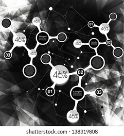 abstract modern black background  for options, can be used for website, info-graphics, banner/ vector