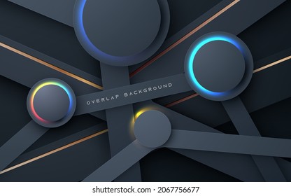 Abstract modern black dimension background with colorful light