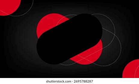 Abstractas negro moderno con fondo rojo. Vector.