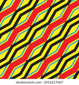 abstract modern black red blue diagonal wave line pattern.