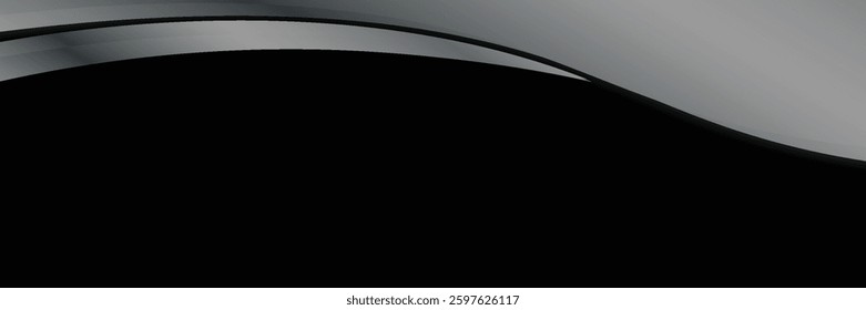 Abstract modern black and silver wave design background. vector