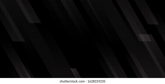 Abstract modern black stripes geometric diagonal lines on dark background. Vector illustration