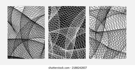 Abstract modern black and white blend texture. Wavy linear 3D pattern. Simple futuristic background striped overlay design. Swirly motion poster art. Geometric architectural drawing.