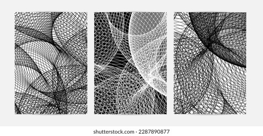 Abstract modern black and white blend texture. Wavy linear 3D pattern. Simple futuristic background striped overlay design. Swirly motion poster art. Geometric architectural drawing.