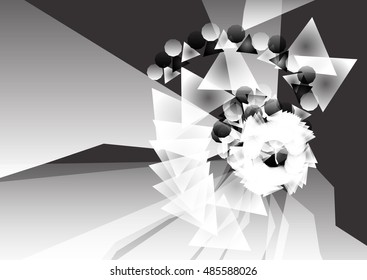 Abstract modern black and white geometric background