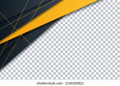 Abstract modern black and yellow corporate template concept background. Vector graphic tech illustration for banner, presentation, cover, flyer, web header, texture, brochure, backdrop.
