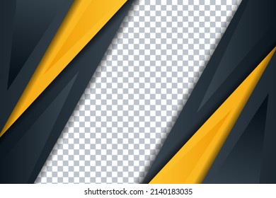 Abstract modern black and yellow corporate template concept background. Vector graphic tech illustration for banner, presentation, cover, flyer, web header, texture, brochure, backdrop.