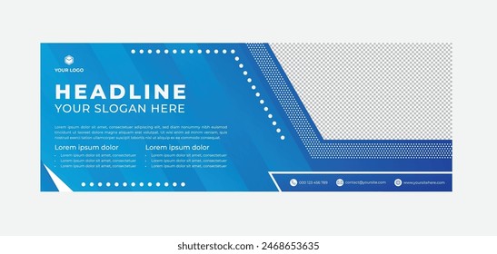 Abstract modern blue background banner template