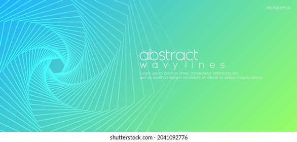 Resumen del fondo azul moderno con líneas onduladas de flujo para la plantilla de diseño de banner de negocios, afiche y fondo de pantalla. Vector