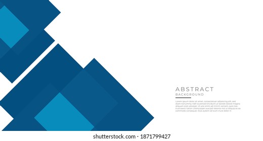 Resumen de formas geométricas de fondo azul modernas. El azul y el blanco se superponen con el elegante juego de decoración cuadrada para el diseño de la presentación