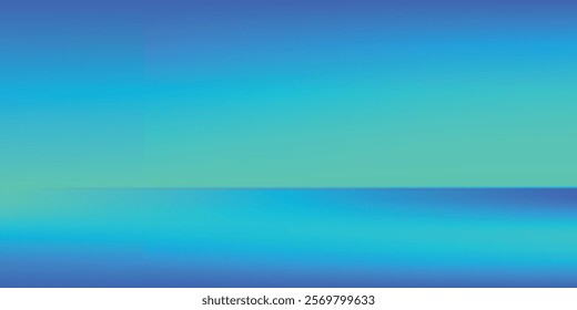 Abstract modern blue background of gradient mesh. Blurred abstract colored aurora sky background.
