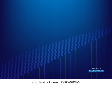 Abstract modern blue background template. High tech line frame. Concept technology, futuristic, big data, Ai, network, growth business, online, financial, presentation, banner, advert