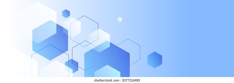 Abstract modern blue banner background design with health icons and symbols. Template design with concept and idea for healthcare technology, innovation medicine, health, science and research.