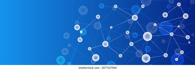 Abstract modern blue banner background design with health icons and symbols. Template design with concept and idea for healthcare technology, innovation medicine, health, science and research.