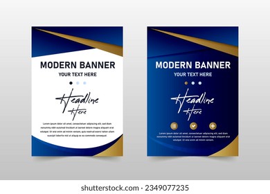 Abstract Modern Blue Banner Template With Curves and Lights, can be used for business designs, presentation designs or any suitable designs.