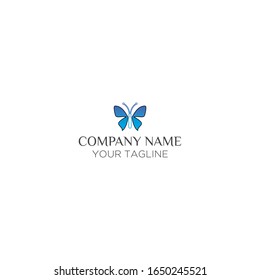 abstract modern blue butterfly logo