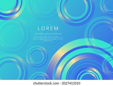 Abstract modern blue circle overlap background. vector illustration