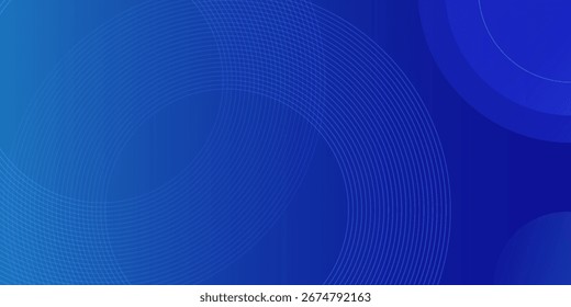 Abstrakte moderne blaue Kreise dunkelblauer Hintergrund. Digital für Banner, Poster, Broschüre, Einladung.