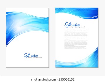 Abstract modern blue color backgrounds with lighting effect. Back and front flyer. Cover design template layout for corporate business book, booklet, brochure, flyer, poster, banner. Vector