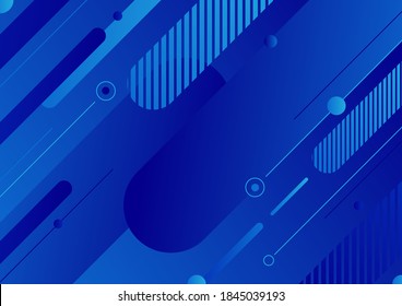 Abstract modern blue color diagonal geometric rounded lines shapes background. You can use for design template for cover brochures, flyers, banners web, headers, book, poster, etc. Vector illustration