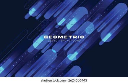 Abstract modern blue color diagonal geometric rounded lines background