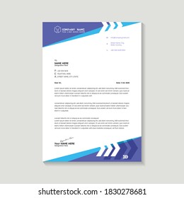 Abstract Modern Blue Corporate Business Letterhead Design with pattern Template Vector Illustration
