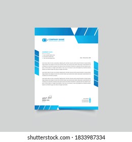 Resumen Azul moderno Creativo estilo corporativo y profesional estilo de negocio Carta Diseño de cabecera Plantilla Vector ilustración.