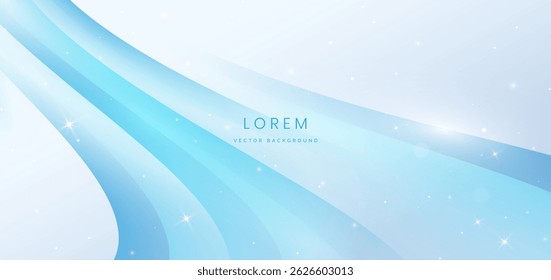 Abstract modern blue curved lines on white background. You can use for ad, poster, template, business presentation. Vector illustration
