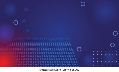 Fundo digital azul moderno abstrato com pontos brilhantes círculos e gradientes ideais para posters tecnológicos apresentações banners da web e projetos de design futurista