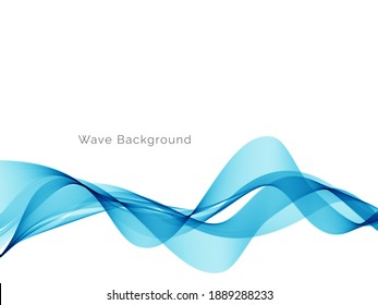 Abstract modern blue flowing wave design vector