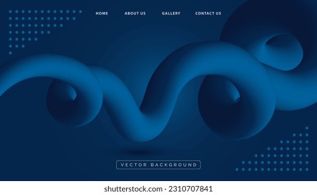Abstract modern blue fluid liquid background