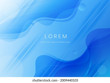 Resumen del fondo moderno de forma de fluido azul con espacio de copia para texto. Puede usar para publicidad, afiche, plantilla, presentación comercial. Ilustración del vector
